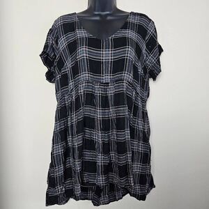 Torrid Plaid Criss Cross Blouse